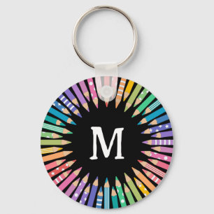 Leuke kleurpotloden Monogram Art Studio Sleutelhanger