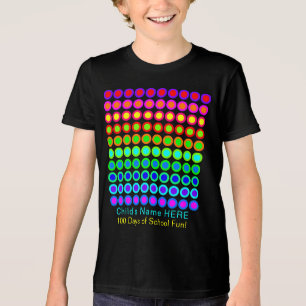 Leuke kleurrijke 100 dagen school, gepersonaliseer Tri-Blend shirt