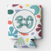 Leuke kleurrijke 30e verjaardag aangepaste naam blikjeskoeler (Achterkant)