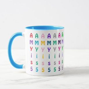 Leuke Kleurrijke Aangepaste Monogram, Naam of Leef Mok