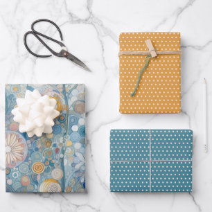 Leuke Kleurrijke Abstracte Sneeuwvlokken Floral Ar Inpakpapier Vel