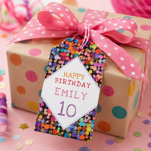 Leuke Kleurrijke Aquarel Verf Vlekken Kinderen Ver Cadeaulabel