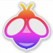 Leuke kleurrijke bee eenvoudig ontwerp sticker (Voorkant)