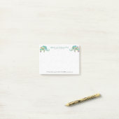 Leuke kleurrijke bloemen olifanten post-it® notes (Op bureau)