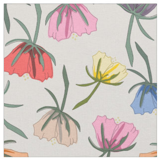 Leuke Kleurrijke Bloemendesign op Katoen Stof