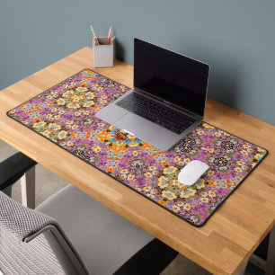 Leuke kleurrijke bloemenpatroon bureau mat pad