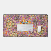 Leuke kleurrijke bloemenpatroon bureau mat pad (Keyboard & Muis)