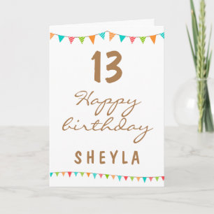 Leuke kleurrijke Bunting Flags Kids Verjaardagsfee Kaart
