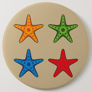 Leuke kleurrijke Cartoon zeesterren set Ronde Button 6,0 Cm