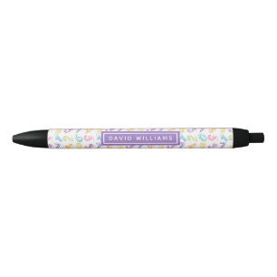 Leuke Kleurrijke Cijfers Patroon Aangepaste Naam Zwarte Inkt Pen