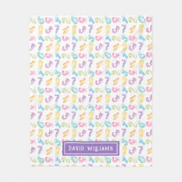 Leuke Kleurrijke Cijfers Patroon Kinderen Naam Fleece Deken