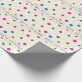 Leuke kleurrijke Confetti "Merry Christmas" Stripe Cadeaupapier (Hoek)