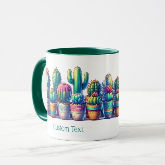 Leuke Kleurrijke Custom Cactus Mok (Voorkant links)