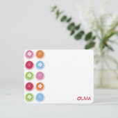 Leuke kleurrijke Daisy Fuzzy Stippen Kind Verjaard Bedankkaart (Staand voorkant)