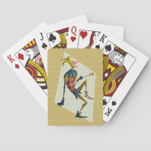 Leuke kleurrijke dansende joker pokerkaarten