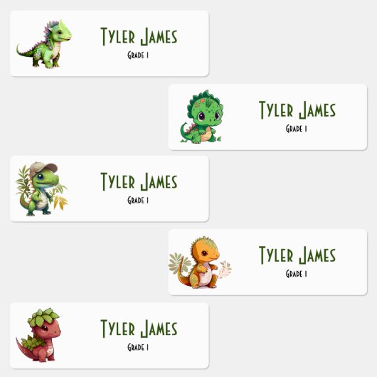 Leuke Kleurrijke Dinosaurus School Kinder Aangepas Labels (Groep)