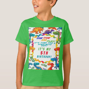 Leuke kleurrijke dinosaurus verjaardag Honoree T-shirt