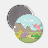 Leuke kleurrijke dinosaurussen Kinder magneet (Voorkant / Achterkant)