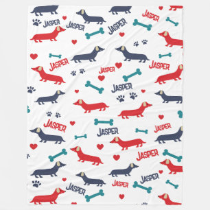 Leuke kleurrijke Doxie Dog Dachshund Fleece Deken