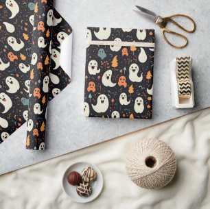 Leuke kleurrijke geesten Halloween Cadeaupapier