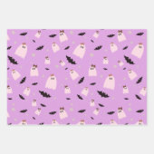 Leuke Kleurrijke Geesten Halloween Inpakpapier Vel (Voorkant 3)