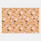 Leuke Kleurrijke Geesten Halloween Inpakpapier Vel (Voorkant)