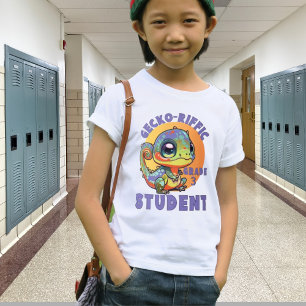 Leuke kleurrijke gekko school jaarnaam gekko-rific t-shirt