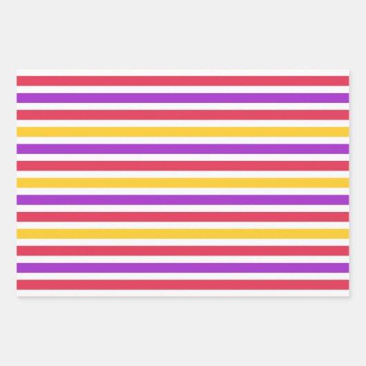 Leuke Kleurrijke Gestreepte Patroon Wrapping Papie Inpakpapier Vel (Voorkant 2)