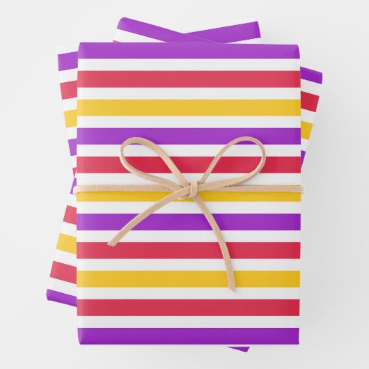 Leuke Kleurrijke Gestreepte Patroon Wrapping Papie Inpakpapier Vel (In situ)