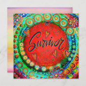 Leuke kleurrijke grillige overlevingsaanmoediging bedankkaart (Voorkant / Achterkant)