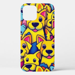 Leuke kleurrijke honden gelukkige honden iPhone 12 pro hoesje