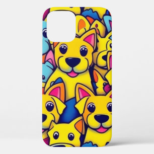 Leuke kleurrijke honden gelukkige honden iPhone 12 pro hoesje