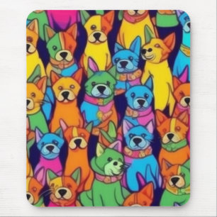 Leuke kleurrijke honden gelukkige honden muismat