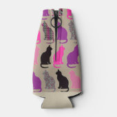Leuke kleurrijke katten patroon fles koeler (Achterkant)