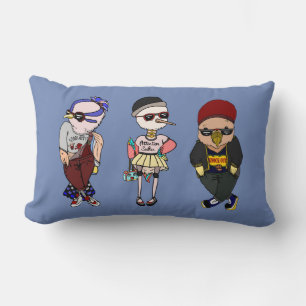 Leuke kleurrijke kawaii vogels dragen kleding kussen