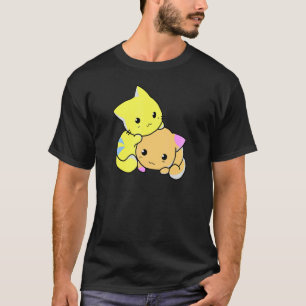 Leuke kleurrijke kittens spelen kat t-shirt
