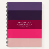 Leuke Kleurrijke Kleurblok Gradiente Stripes Notitieboek (Voorkant)