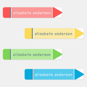 Leuke Kleurrijke Krijtjes Op Maat Naamstickers Wat Labels