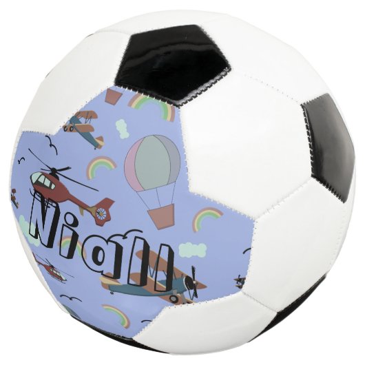 Leuke kleurrijke luchtvaart gepersonaliseerd voetbal (Drie kwart)
