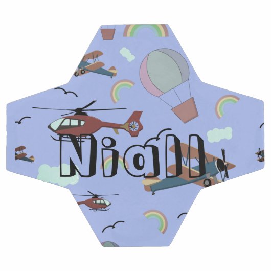 Leuke kleurrijke luchtvaart gepersonaliseerd voetbal (Enkel)