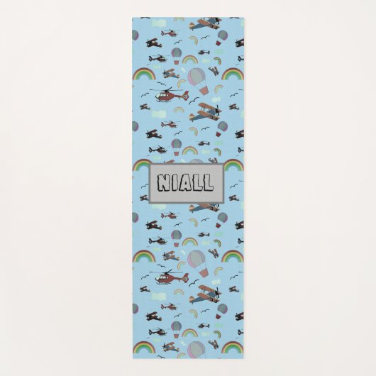 Leuke kleurrijke luchtvaart gepersonaliseerd yogamat (Voorkant)