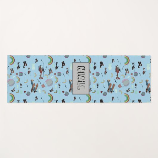 Leuke kleurrijke luchtvaart gepersonaliseerd yogamat (Voorkant (horizontaal))