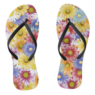 Leuke kleurrijke madeliefjes Teenslippers