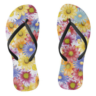 Leuke kleurrijke madeliefjes Teenslippers