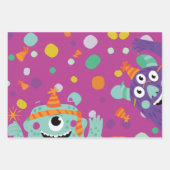 Leuke kleurrijke monsters inpakpapier vel (Voorkant 2)