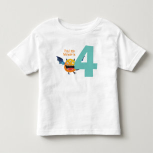 Leuke kleurrijke My Little Monster is 4 jarig Kinder Shirts
