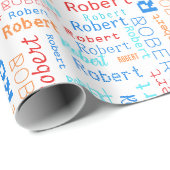 Leuke kleurrijke naam Gepersonaliseerd inpakpapier (Rol Hoek)