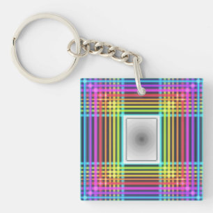 Leuke, kleurrijke neonverlichting op acryl sleutel sleutelhanger