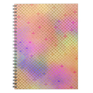 Leuke kleurrijke Ombre Pastel Zeemeermin patroon Notitieboek