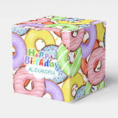 Leuke kleurrijke Pastel Donuts verjaardag Bedankdoosjes (Voorkant Zijde)